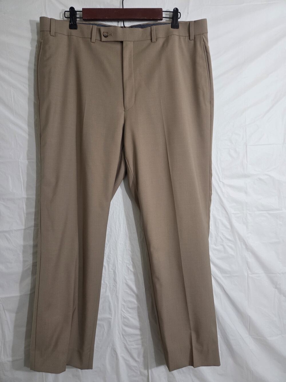 Ralph Lauren High Performance Wool Khaki Flat Dress Pants 36W x 34L